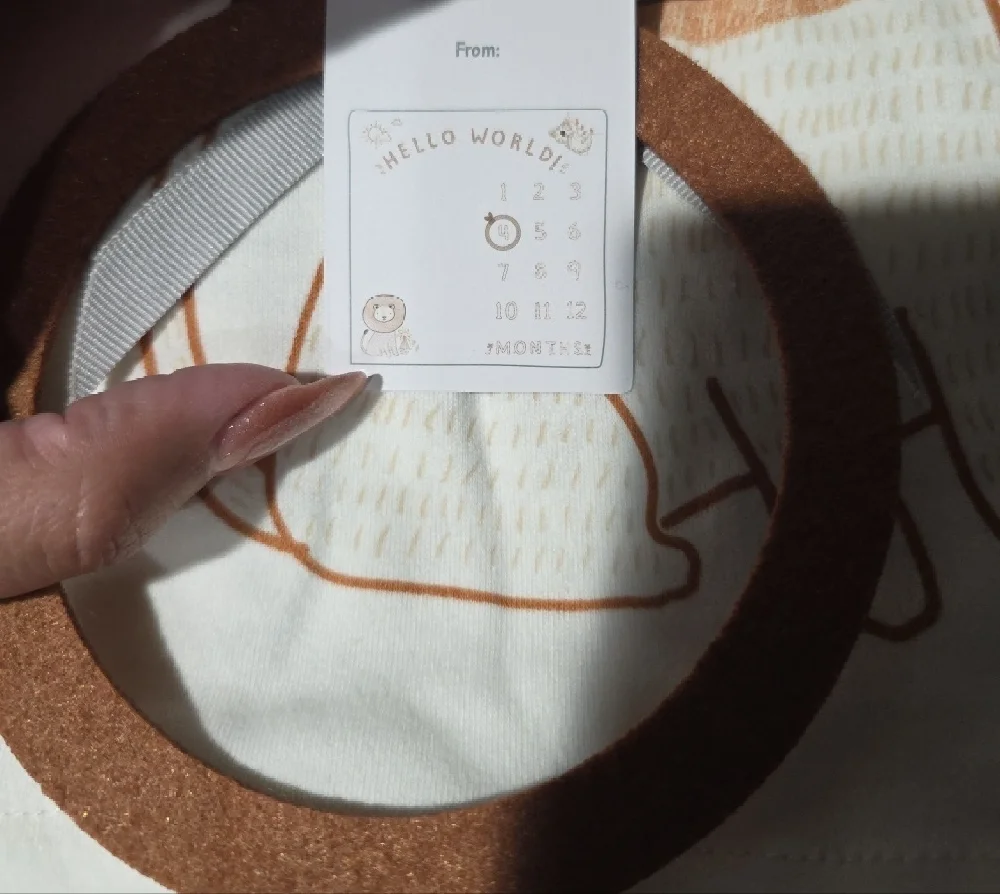Unbranded Kids Lion Print Cotton Burp Cloth - Cream & Brown